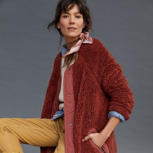 Anthropologie Jackets & Blazers - Anthropologie Margot Reversible Sherpa Terra Cotta